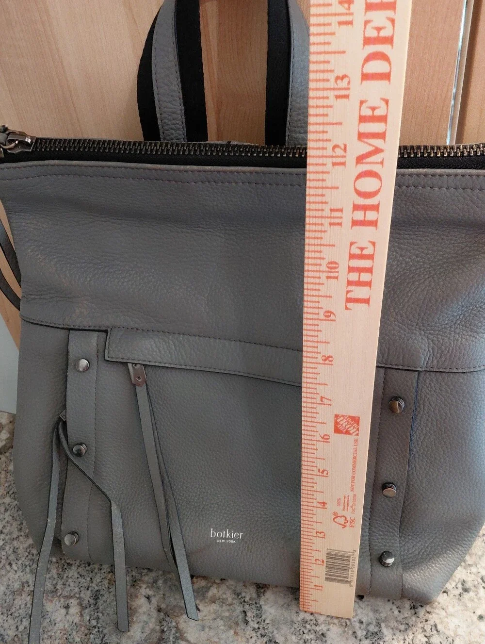 Botkier Gray Pebbled Leather Studded Backpack **read Description